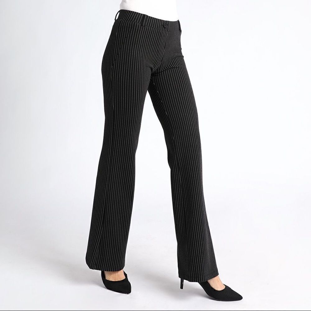 Betabrand Dress Pant Yoga Pants
Boot-Cut Classic Pinkstripe XS